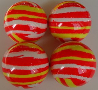 fluorescent red, fluorescent yellow, white