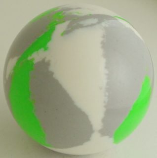 White-silver gray, green fluorescent