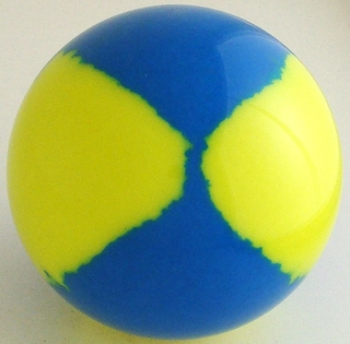 Fluorescent yellow, blue Italian