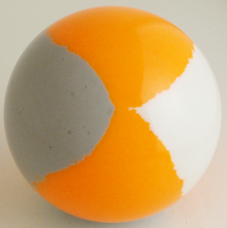 Fluorescent orange - silver gray, white